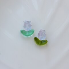 Подвеска Цветок роза, акрил, голубой 10*8 мм, Ф036