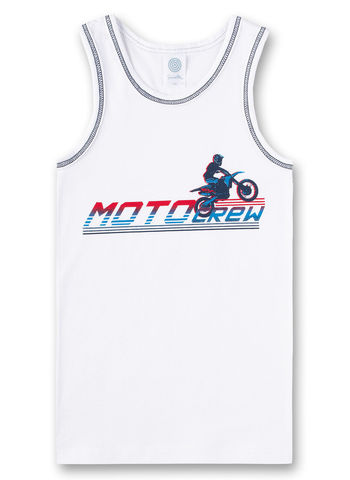 Белая майка Sanetta "MOTOCREW"