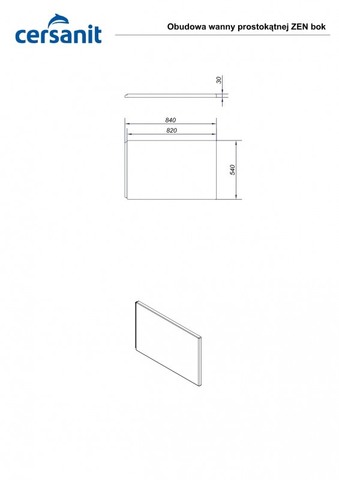 Панель для ванны боковая ZEN 85