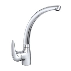 Смеситель СЛАВЕН СЛ-ОД-В22 серия Дача для мойки, однорычажный, картридж 35мм, цанга/гайка, гибкая подводка 50мм, высокий излив