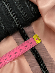 Тесьма черная стеклярус на сетке 4 см