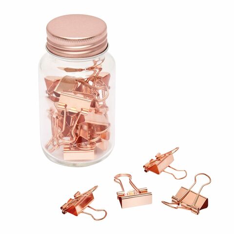 Скрепки для документов в стеклянной банке COPPER CLAMP