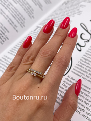 Кольца золотистые со стразами 2 шт
