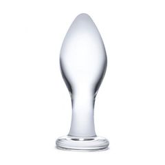 Прозрачная округлая анальная пробка Classic Glass Butt Plug - 10 см. - 
