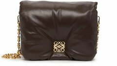 Кожаная сумка Loewe Gate темно-коричневый