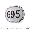 Номерок на дверь квартиры 695, для кабинета, офиса, шильдик 9 х 7 см, серебристый, Айдентика Технолоджи