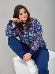 Костюм с брюками КБ-90М/индиго-душистыйгорошек