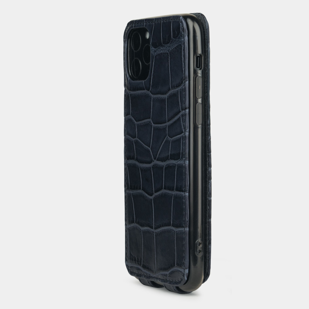 Special order: Чехол для iPhone 11 Pro из натуральной кожи крокодила, цвета синий