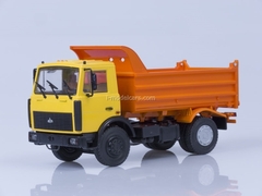 MAZ-5551 tipper later cabin 1988 high body yellow-orange AutoHistory 1:43