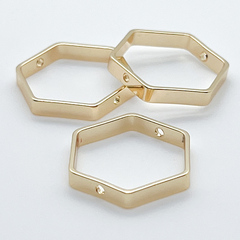 Коннектор-рамка Шестигранник, цвет золото, размер 18*20 мм, цена за 1 шт