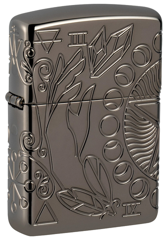 Зажигалка ZIPPO Armor® Wicca Design с покрытием Black Ice®, латунь/сталь, чёрная, глянцевая, 38x13x57 мм (49689) | Wenger-Victorinox.Ru