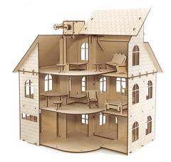 Кукольный дом с лифтом от Eco Wood Art - деревянный конструктор, 3D пазл, сборная модель, для девочек