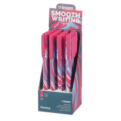 Ручка шариковая, масляная, Vinson, синие чернила, серия "Painting", 20 шт