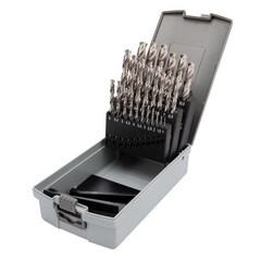 Набор сверл по металлу 1-13мм 25шт DIN338 HSS-G 135° (пл. кейс) H-Tools 214215ROHT