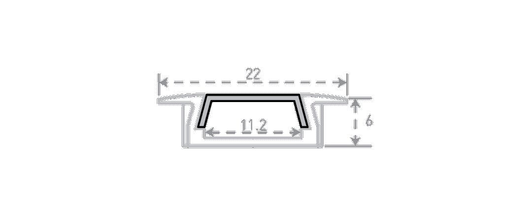 Профиль встраиваемый алюминиевый SWG RC-2206 000985