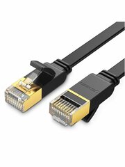 Кабель  UGREEN NW106 (11266) Cat 7 U/FTP Lan Cable Flat Design. Длина: 15м. Цвет: черный