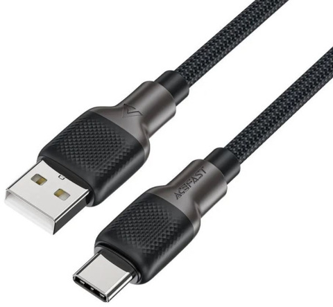 Кабель ACEFAST C10-04 USB-A to USB-C silicone braid charging data cable. Длина: 1,2м, черный