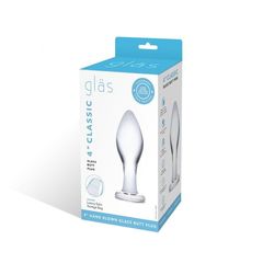 Прозрачная округлая анальная пробка Classic Glass Butt Plug - 10 см. - 