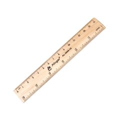 
          Линейка Alingar, 15 см, деревянная, 2 шкалы см/дюйм, пакет ПВХ