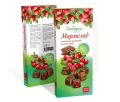 Мармелад 150 г Клюквенный в темном шоколаде.