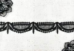 Кружево плетеное, ш. 2,5 см, чёрный