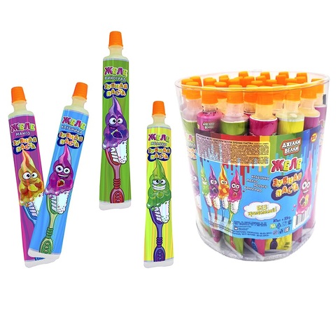 Фруктовое желе Джелли Велли Зубная Паста 1кор*8бл*30шт,55 гр.