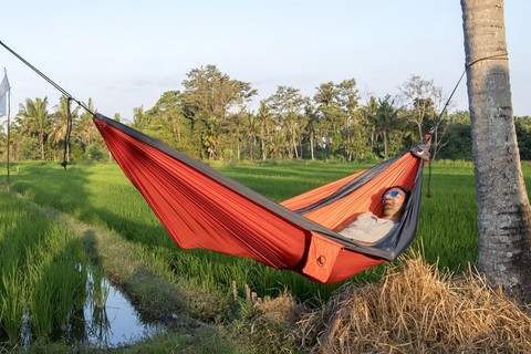 Картинка гамак туристический Ticket to the Moon original hammock Orange/Dark Grey - 5