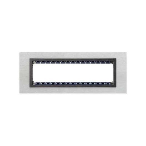 Рамка на 1 пост - 8 модулей. Цвет Сталь нержавеющая / графит. Simon 82 Centralizaciones. 82887-37
