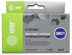 Картридж струйный Cactus CS-EPT0801 T0801 черный (11.4мл) для Epson Stylus PhotoP50, PX650, PX660, PX700, PX700W, PX710, PX710W, PX720, PX720WD, PX800, PX800FW, PX810, PX810FW, PX820, PX820FWD, R265, R285, R360, RX560, RX585, RX685