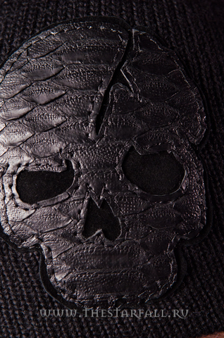 7.17 Studio Luxury | Шапка мужская Skull 2 ST223499 череп из кожи питона