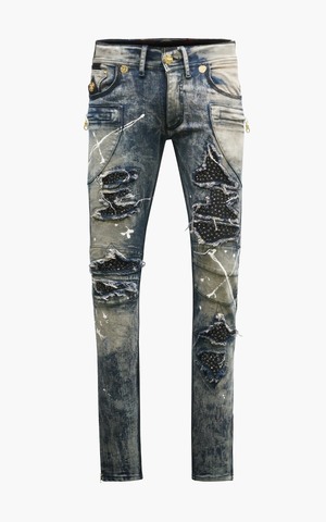 The Saints Sinphony | Джинсы мужские DARK BLUE ARTISAN MOTO BLACK STONES TSG429 перед