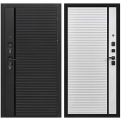 Купить Входная дверь Президент Стайл ПВХ чёрная мягкая шагрень панель ПВХ белая мягкая шагрень