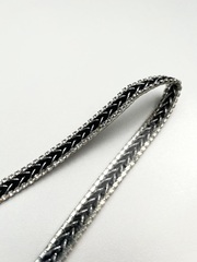 Тесьма на основе силиконовой ленты, цвет: серебристо-чёрный, 10мм