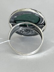 Опиум-малахит (кольцо из серебра)