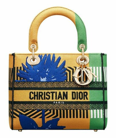 Сумка Dior Lady D-lite, модель среднего формата желтый