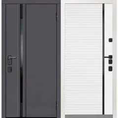 Купить Входная дверь Обсидиан Термо серая эмаль МДФ белая эмаль