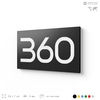 Номер на дверь 360, табличка на дверь для офиса, квартиры, кабинета, аудитории, склада, черная 120х70 мм, Айдентика Технолоджи