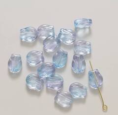 Подвеска Цветок роза, акрил, голубой 10*8 мм, Ф036