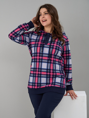 Костюм с брюками КБ-77/клеткасерая-малина