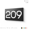Номер на дверь 209, табличка на дверь для офиса, квартиры, кабинета, аудитории, склада, черная 120х70 мм, Айдентика Технолоджи