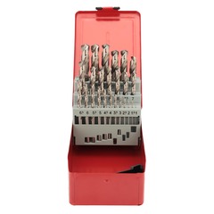 Набор сверл по металлу 1-13мм 25шт DIN338 HSS-G 135° (мет. кейс) H-Tools 214215HT