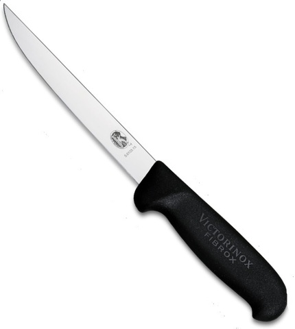 Нож Victorinox обвалочный, лезвие 12 см узкое, черный