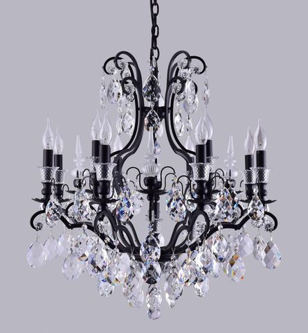 Подвесная люстра Crystal Lux MAGNIFICO SP13 BLACK/TRANSPARENT
