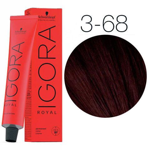 Schwarzkopf Igora Royal New 3-68 (Темный коричневый шоколадный красный) - Краска для волос