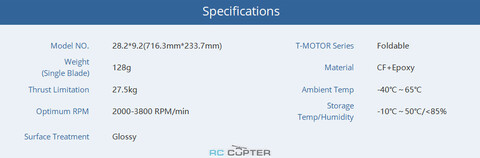 Пропеллер карбоновый FA 28.2x9.2 T-Motor складной (пара)