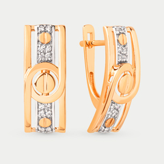 Серьги золотые с фианитами