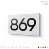 Номер на дверь 869, табличка на дверь для офиса, квартиры, кабинета, аудитории, склада, белая 120х70 мм, Айдентика Технолоджи
