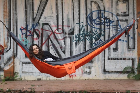 Картинка гамак туристический Ticket to the Moon original hammock Orange/Dark Grey - 1