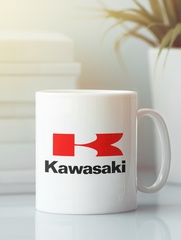 Кружка с рисунком Кавасаки (Kawasaki) белая 0011