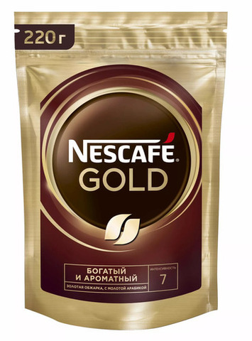 купить Кофе растворимый Nescafe Gold, 220 г пакет (Нескафе)